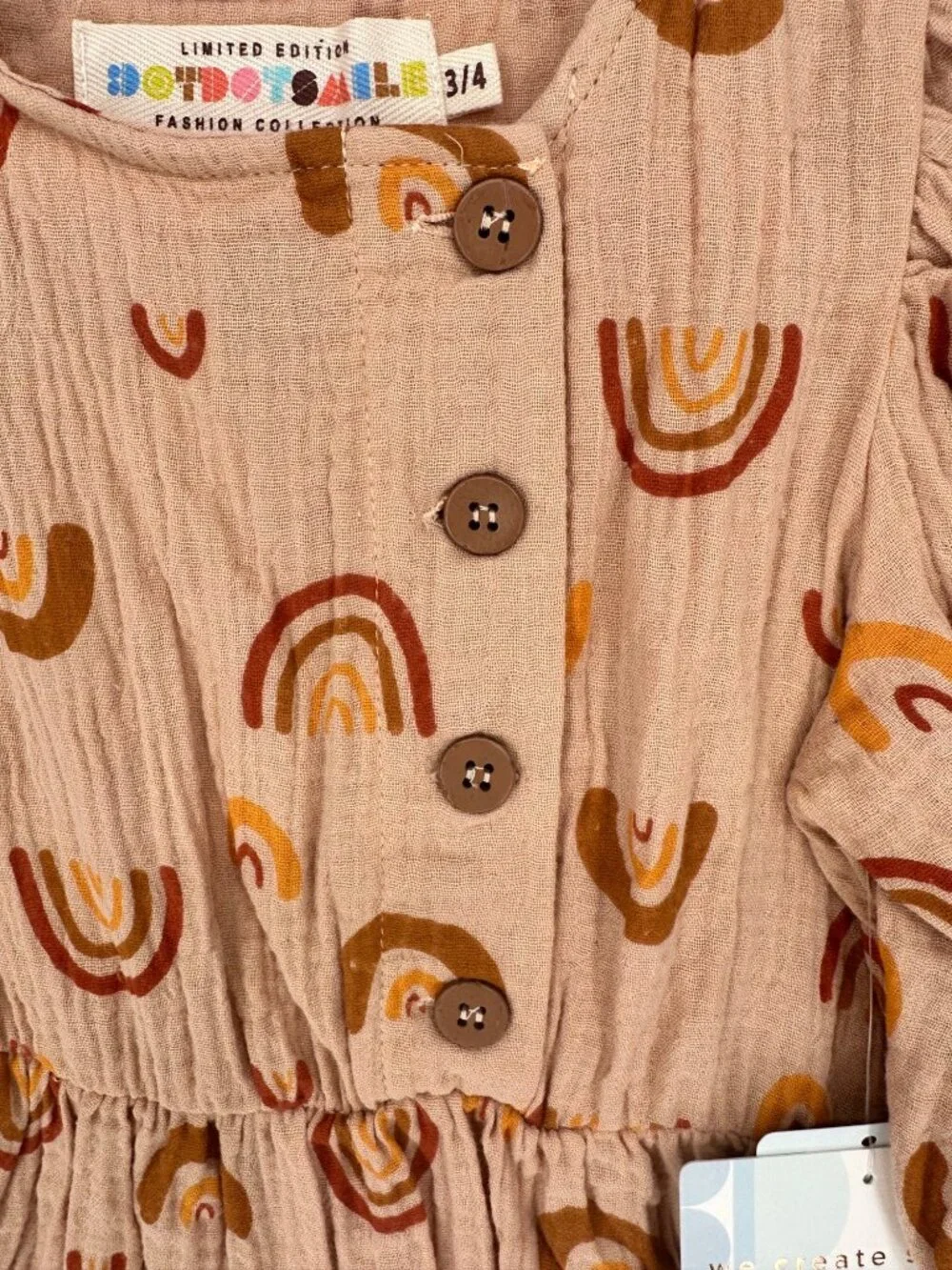 Dotdotsmile Girls Dress Size 3/4 Rainbow Print New With Tags